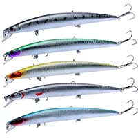 WheateFull - Señuelo de pesca (5 tapones grandes- 18 cm- 26 g- 2 # gancho- profundidad de buceo 0-5 – 2 m)